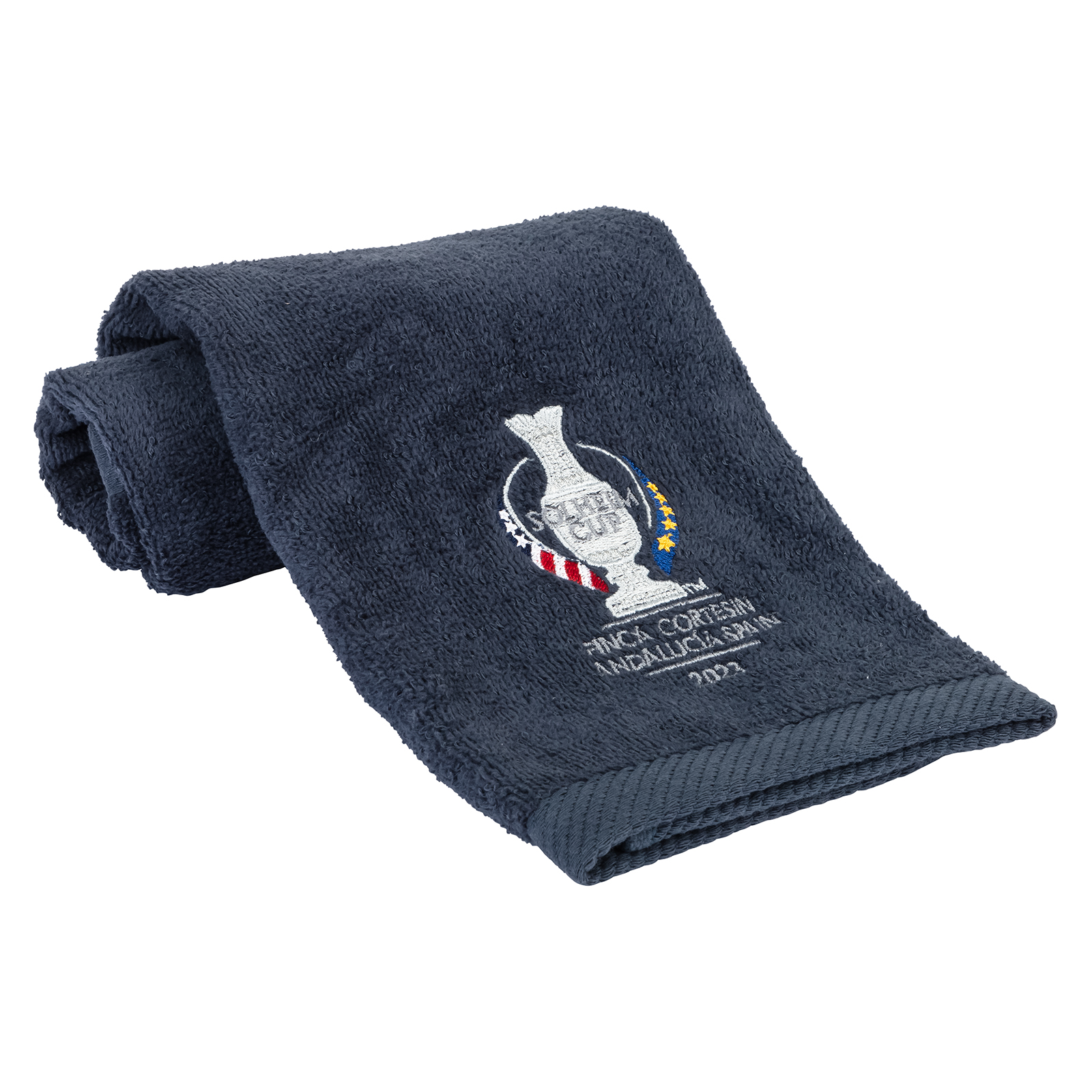 Soft cotton golf towel in Solheim Cup design 