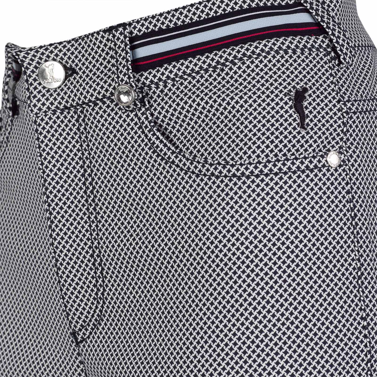 Gemusterte 7/8 Damen Golfhose mit Stretchfunktion im 5-Pocket-Stil