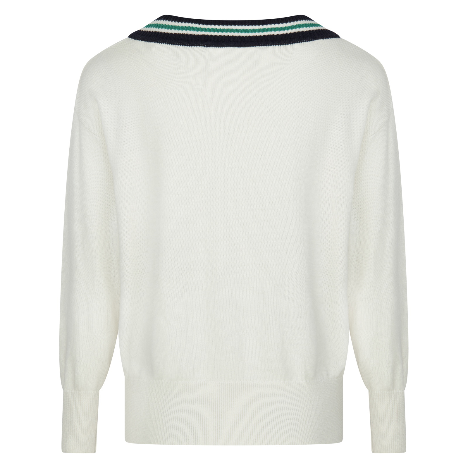 Ladies' sustainable V-neck golf sweater with cashmere