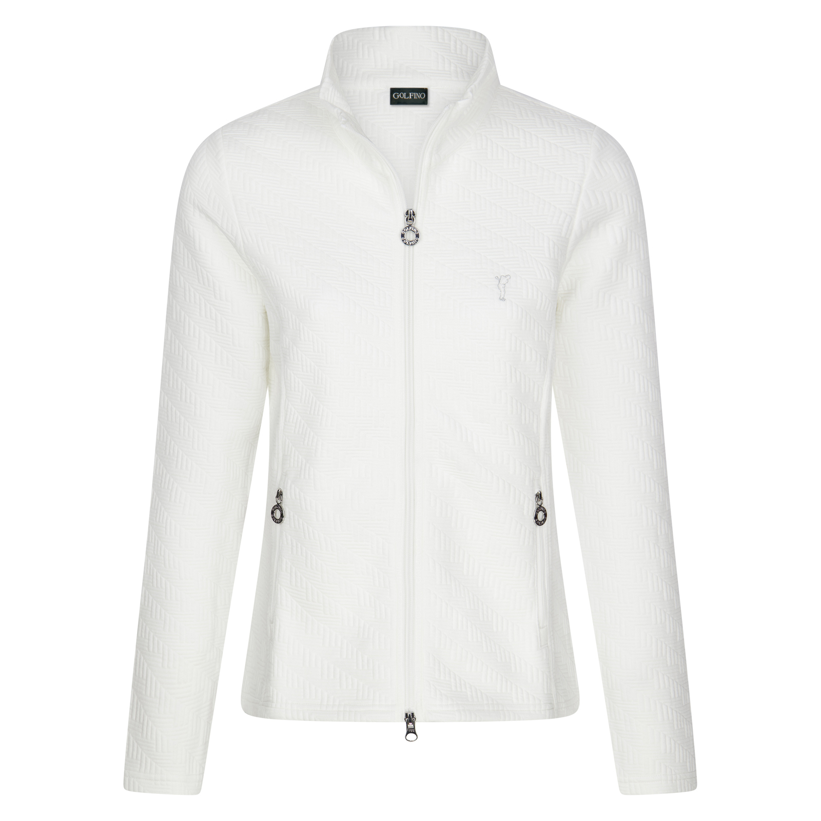Ladies' cold-repellent golf jacket with textured surface