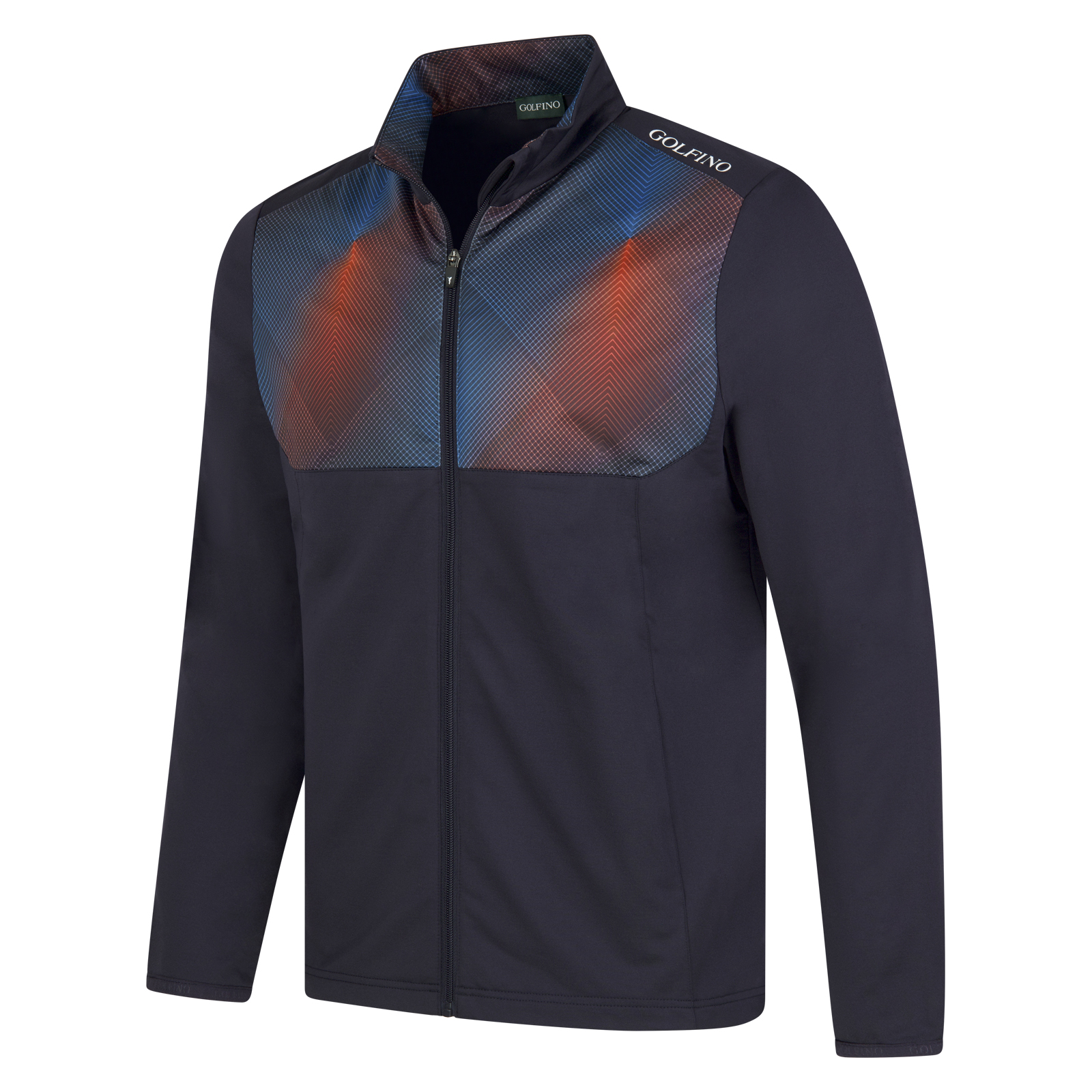 Men's stretch golf jacket with two-tone print