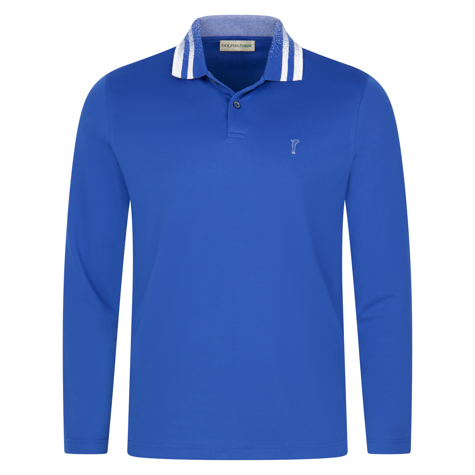 Men's long-sleeved antibacterial golf polo shirt in sustainable Kafetex®.