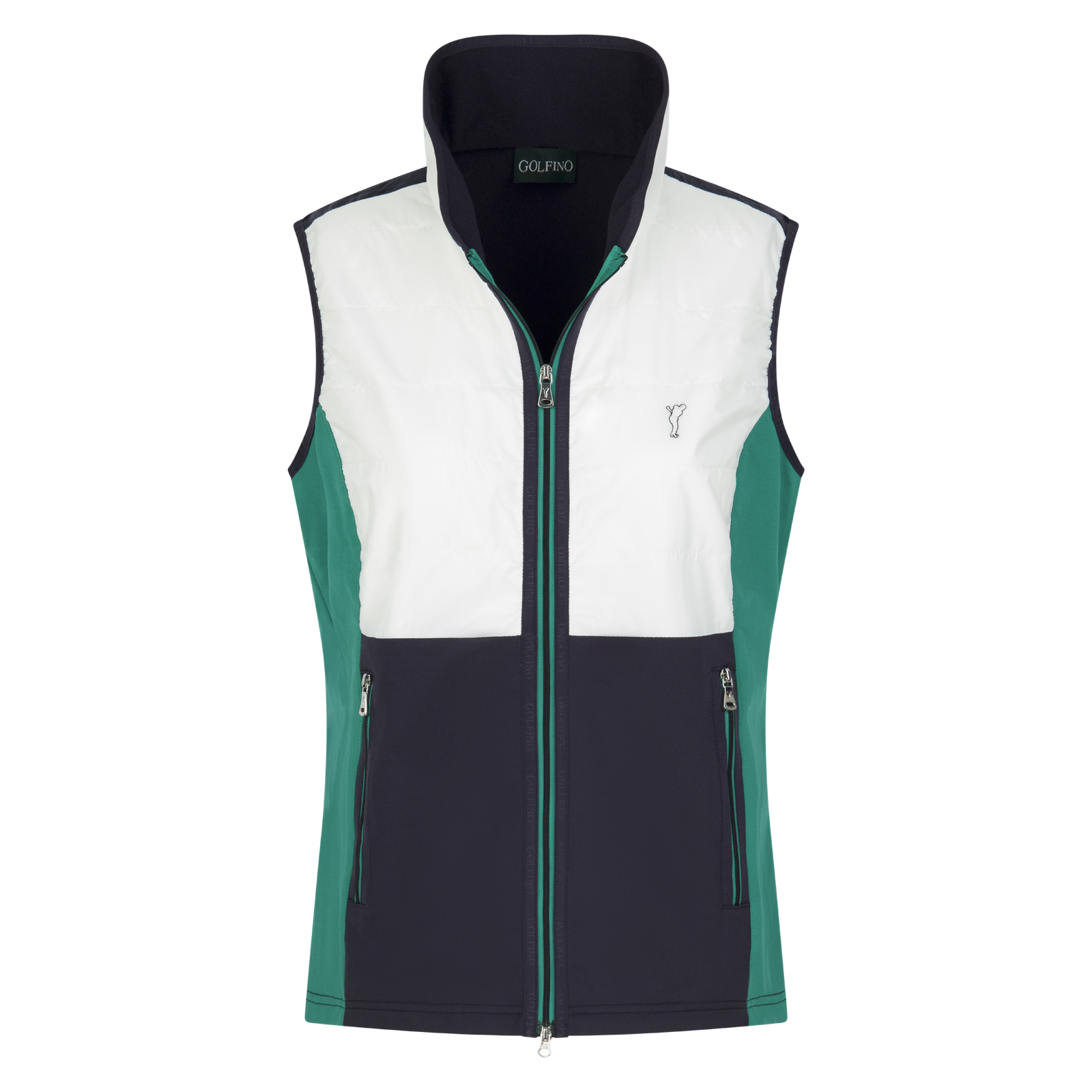 Ladies' multicoloured sweatshirt golf gilet with cold protection function