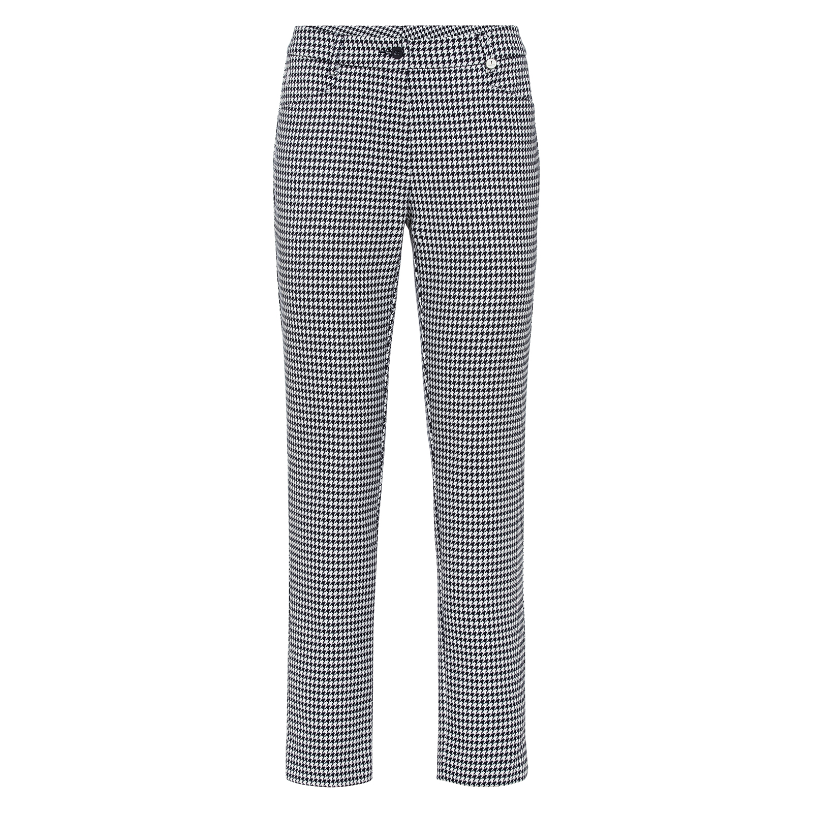Ladies' slim fit 7/8-length houndstooth golf trousers