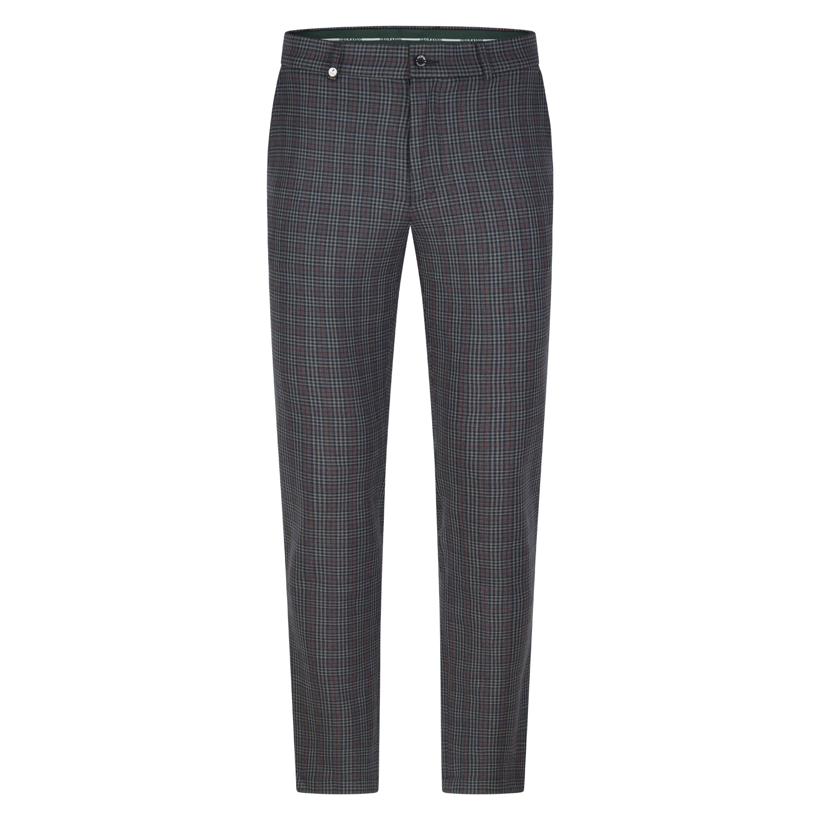 Men's checked stretch golf trousers in extra slim fit design