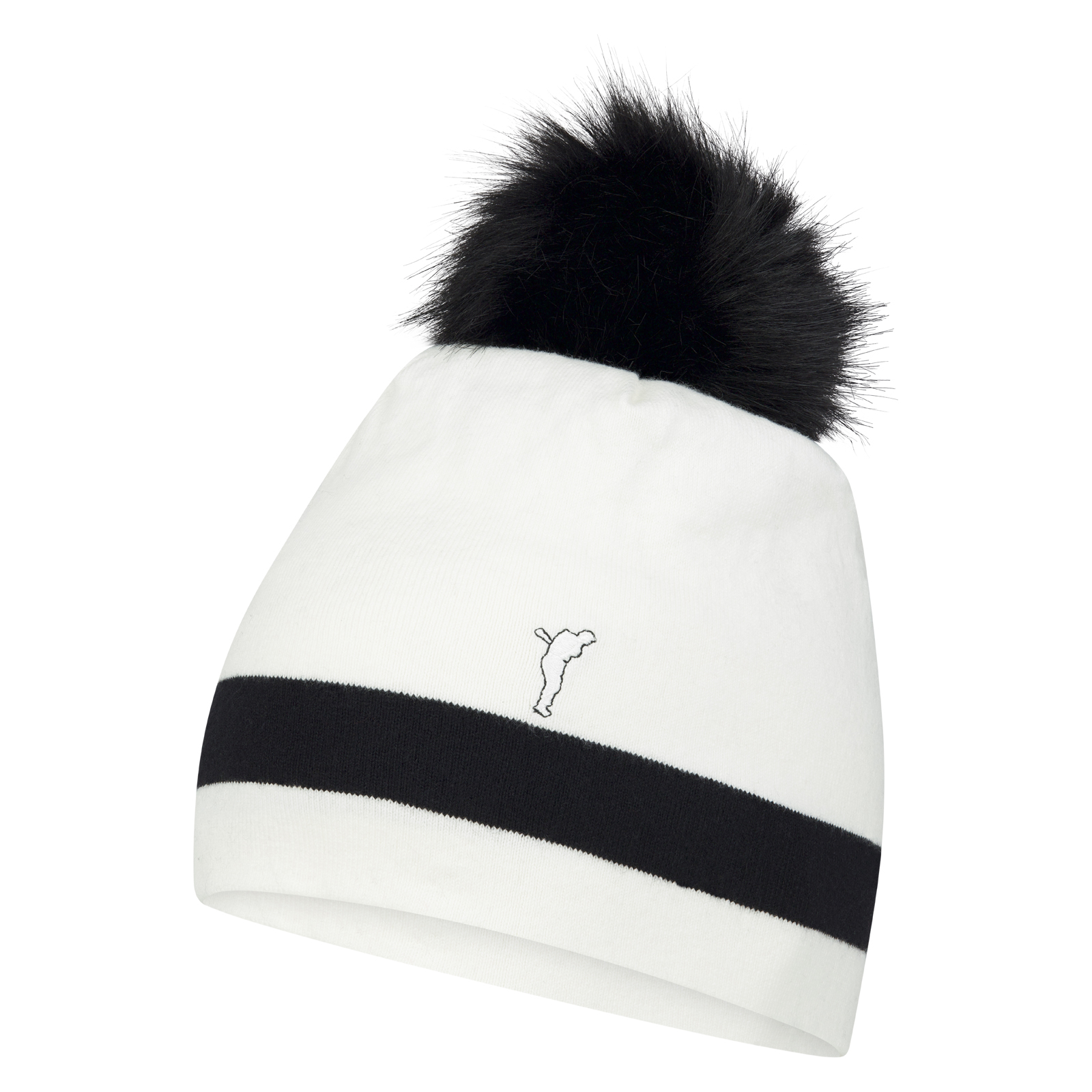 Ladies' knitted pompom hat with cashmere
