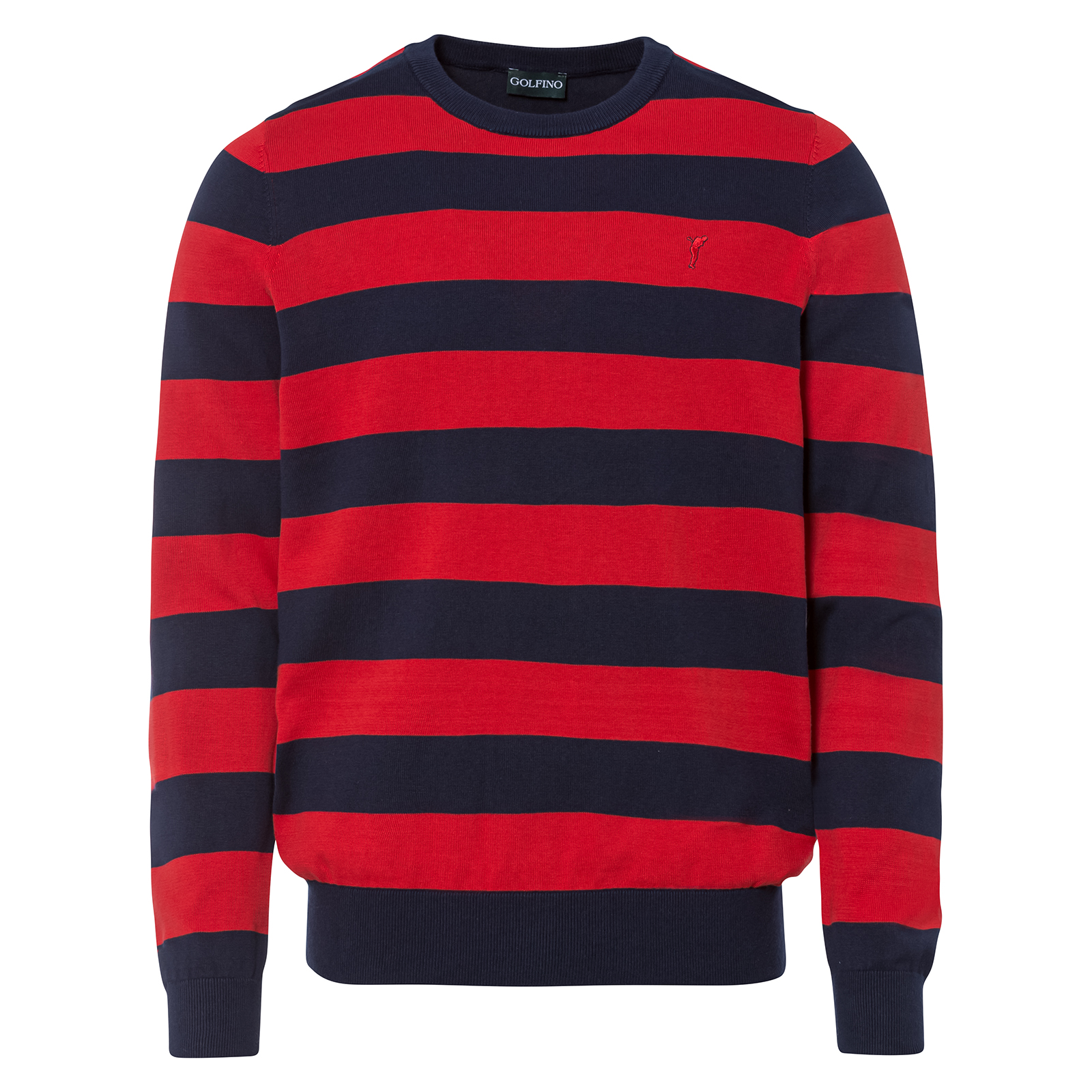 Men's knitted crew neck sweater in Pima cotton 