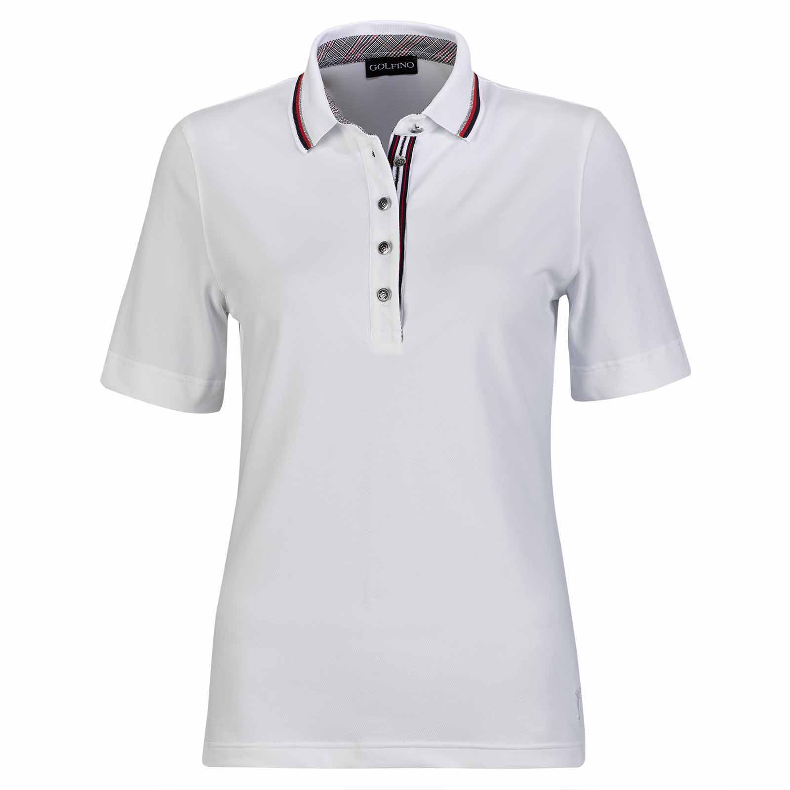 Ladies' short-sleeved polo shirt with sun protection in slim fit