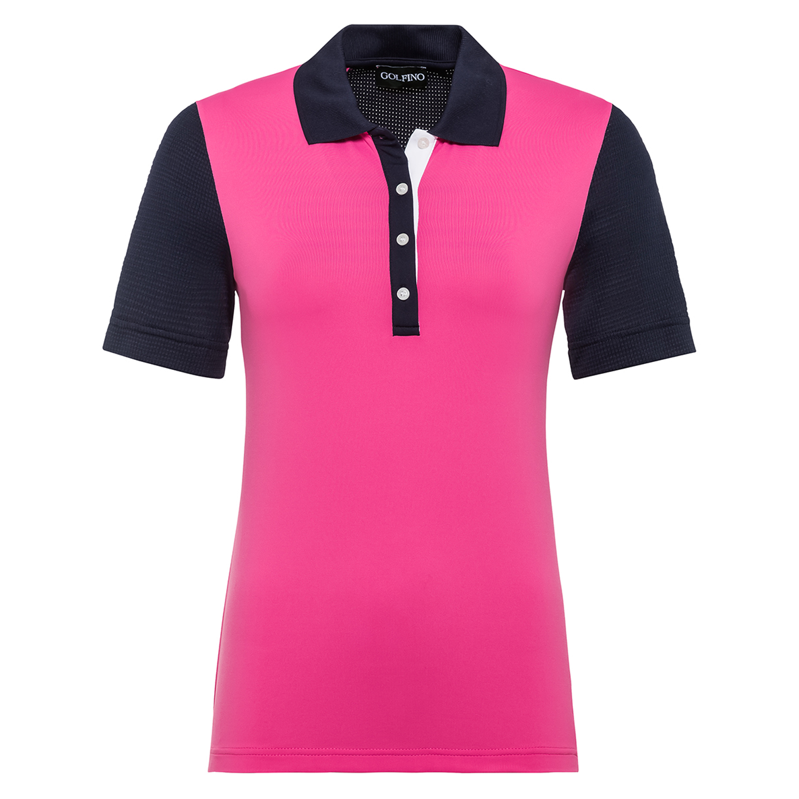 Ladies' polo shirt with sun protection function and mesh inserts in slim fit
