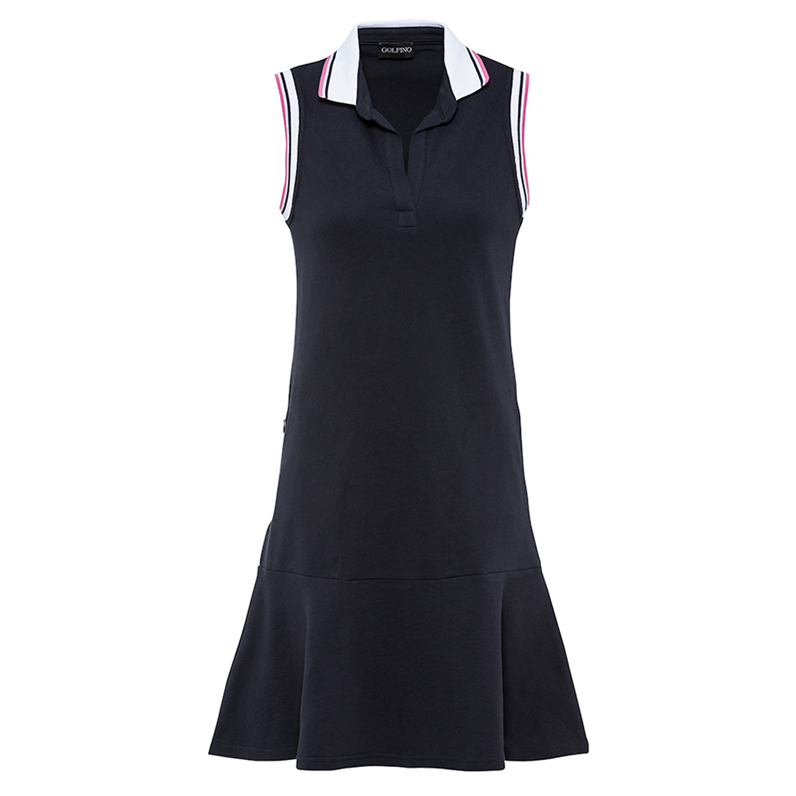 Sleeveless ladies' golf dress with sun protection in slim fit