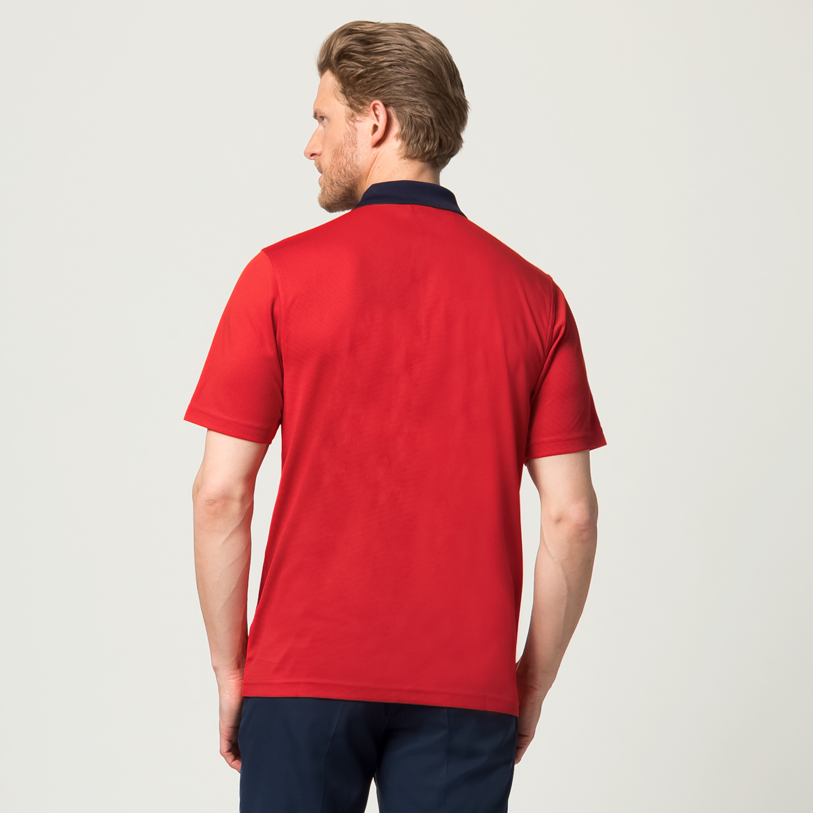 Men's golf polo made from antibacterial, moisture-regulating material