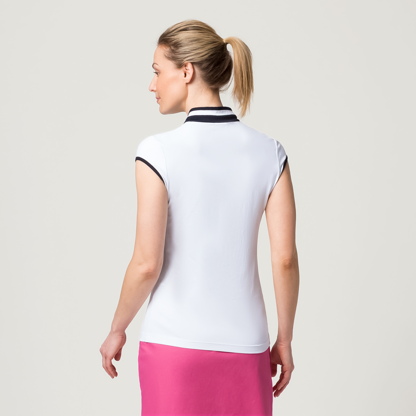 Damen Poloshirt mit Troyer-Kragen und Flügelarm aus Sonnenschutz-Stoff