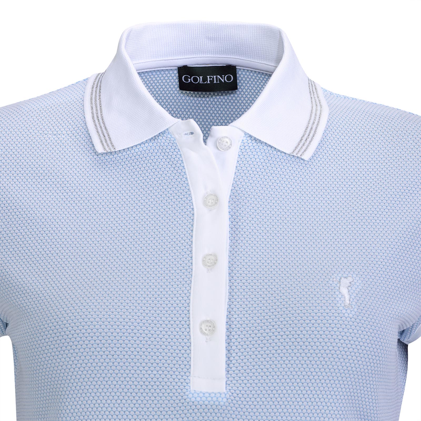 Dame-golfpoloshirt med vingeærmer i kvalitativt Bubble Jacquard-materiale