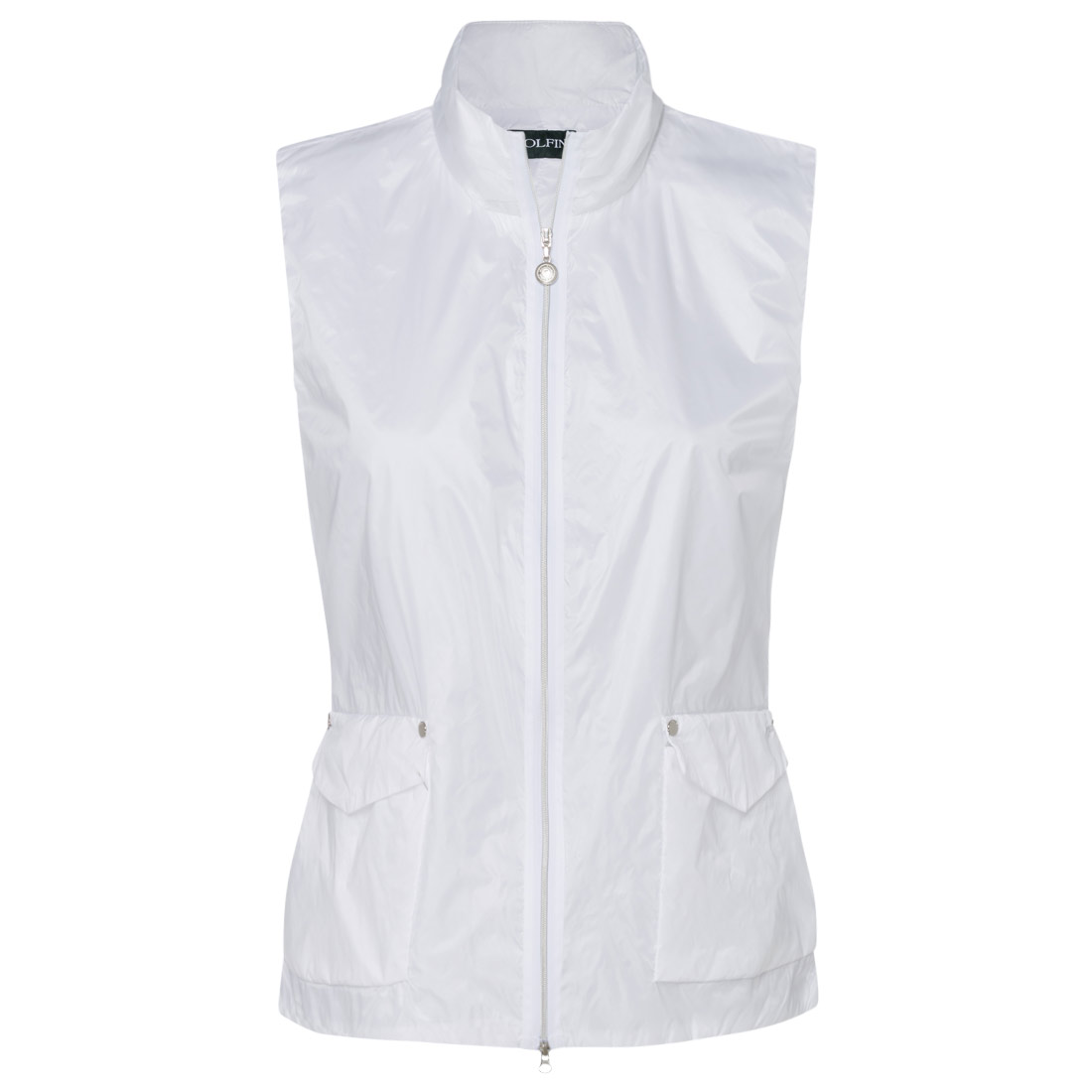 Ladies' gilet with wind protection function and slight gloss