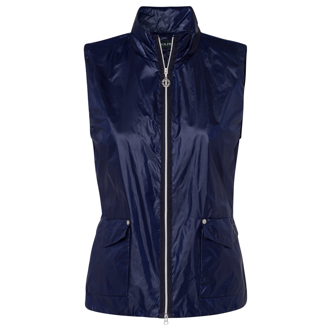 Ladies' gilet with wind protection function and slight gloss