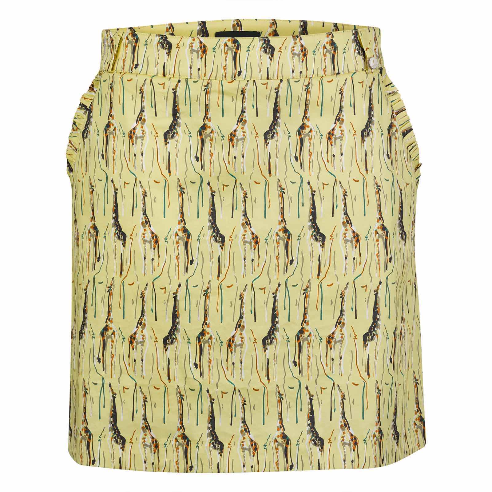 Ladies' golf skort with extra stretch comfort in medium length made from a cotton blend