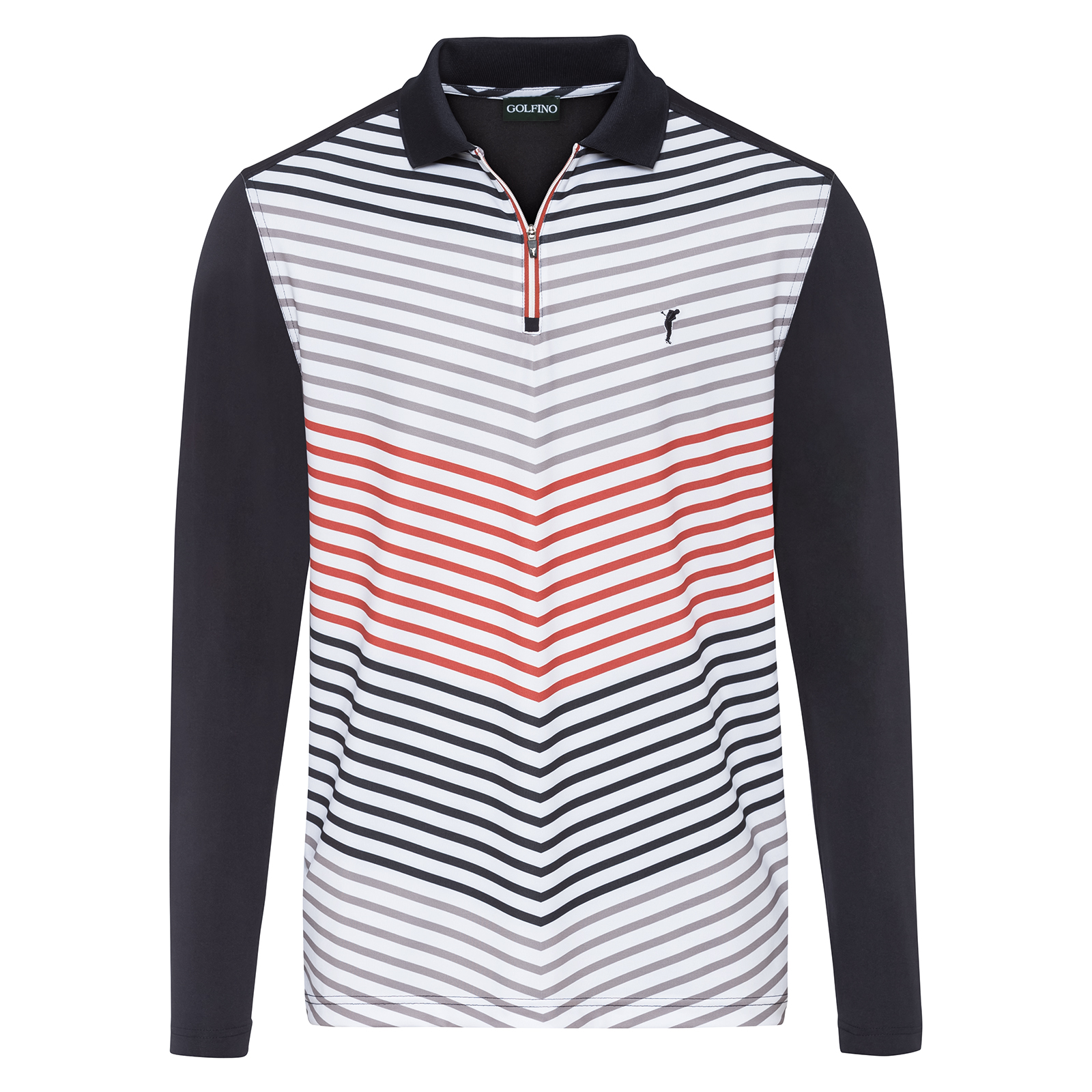 Men's striped golf polo shirt 