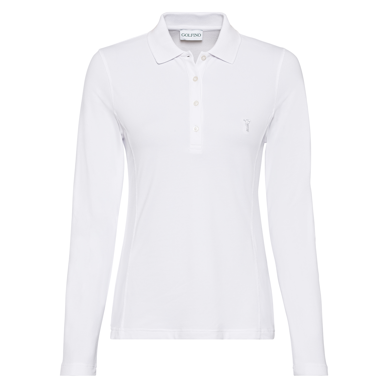 Ladies' long-sleeved polo shirt with ultraviolet protection (UPF)