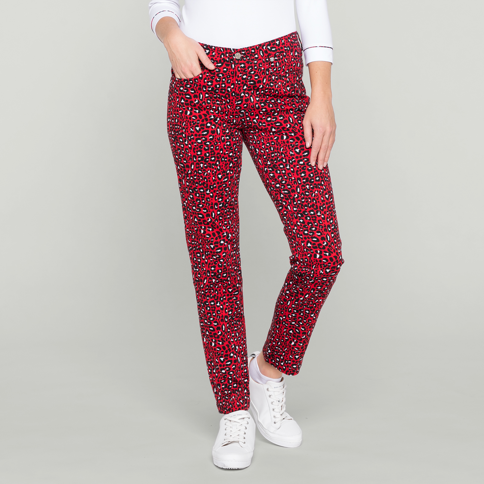 Pantalones elásticos de 7/8 con estampado de leopardo