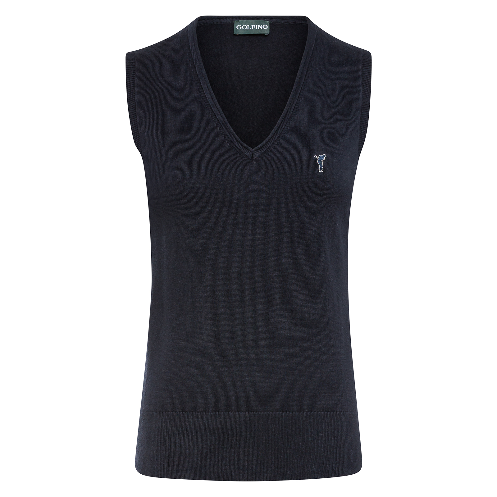 Ladies' sleeveless V-neck golf slipover with cashmere