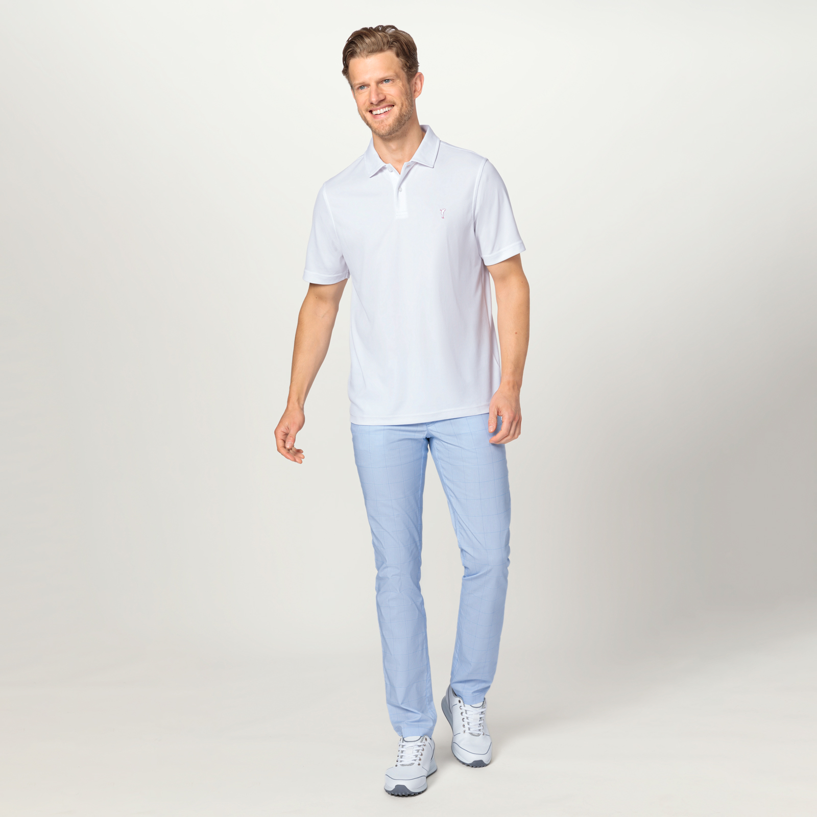 Men's golf shirt containing sustainable Kafetex® functional fibre