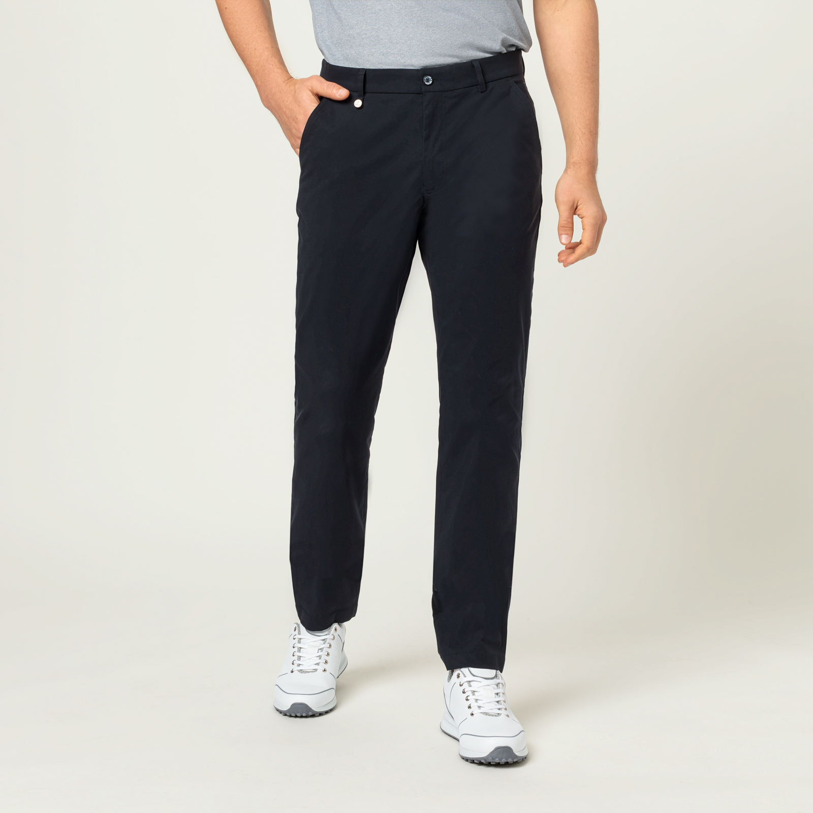 Men's golf trousers with stretch component 