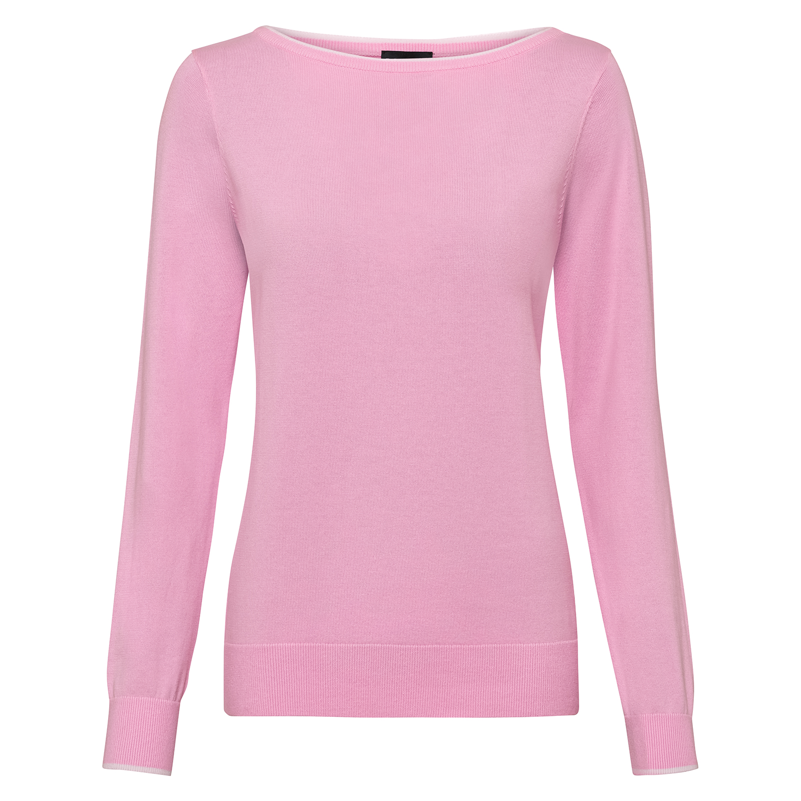 Ladies' knitted crew neck sweater in Pima cotton 