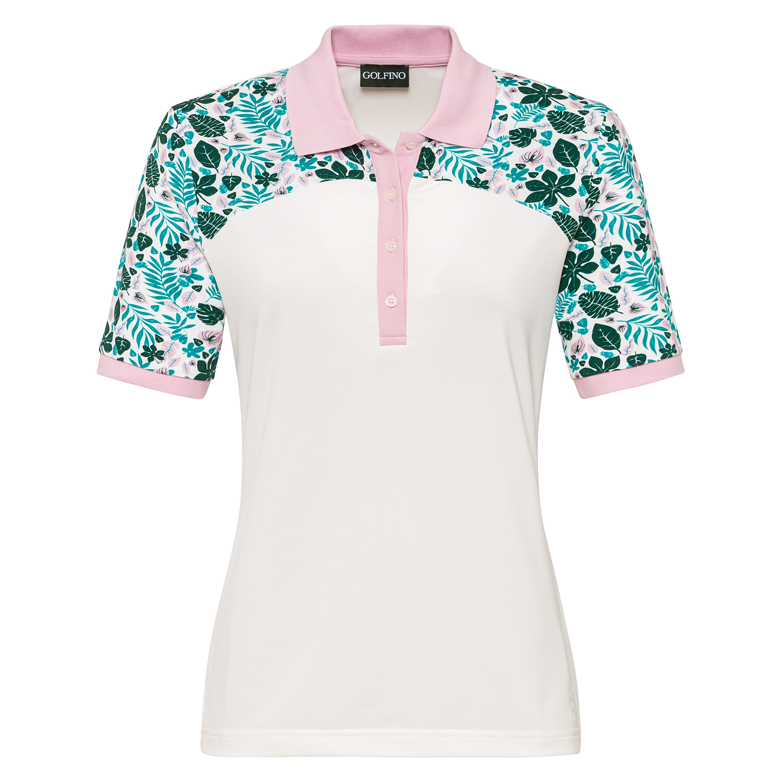 Ladies' golf polo shirt with printed elements 