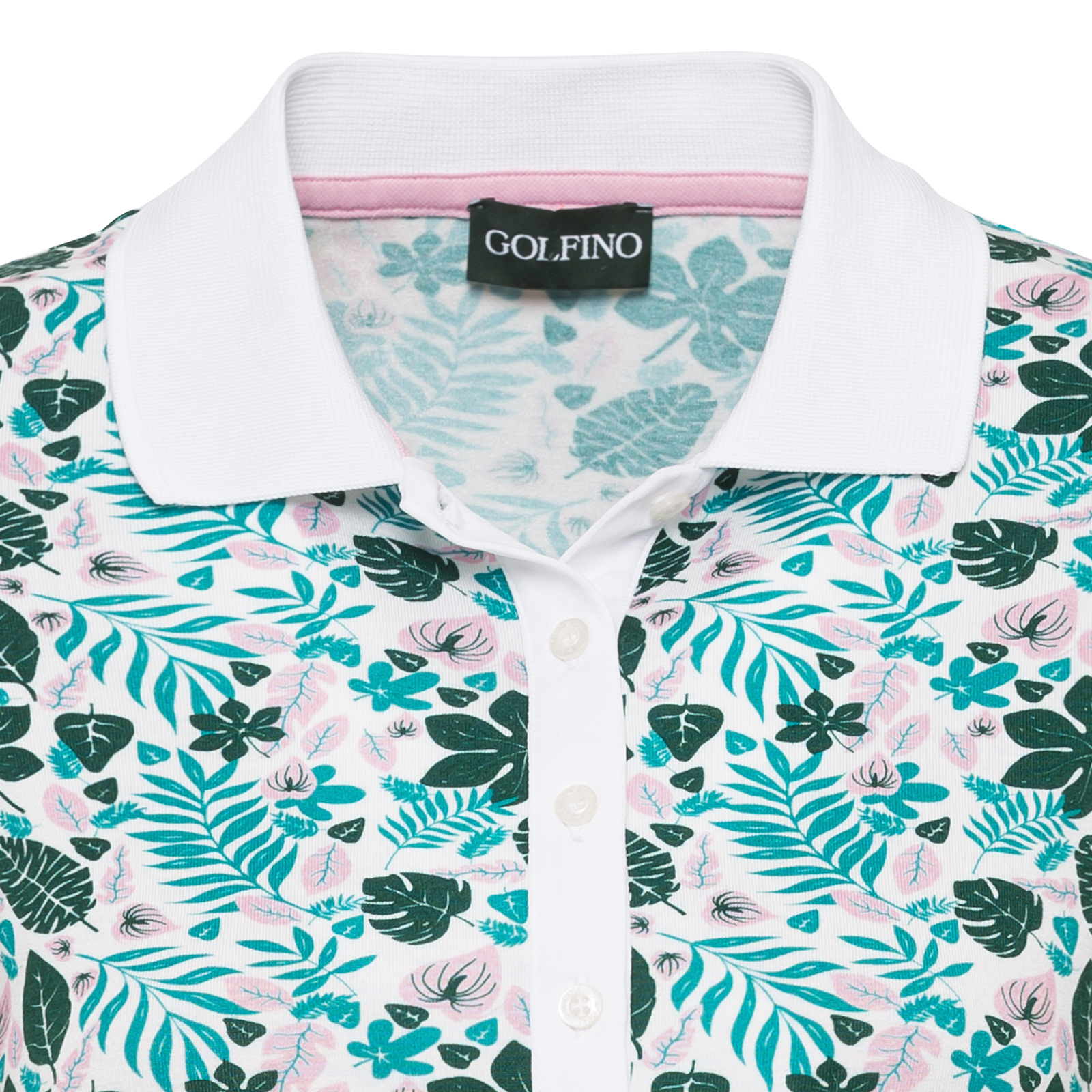 Stylishly patterned ladies' golf polo shirt