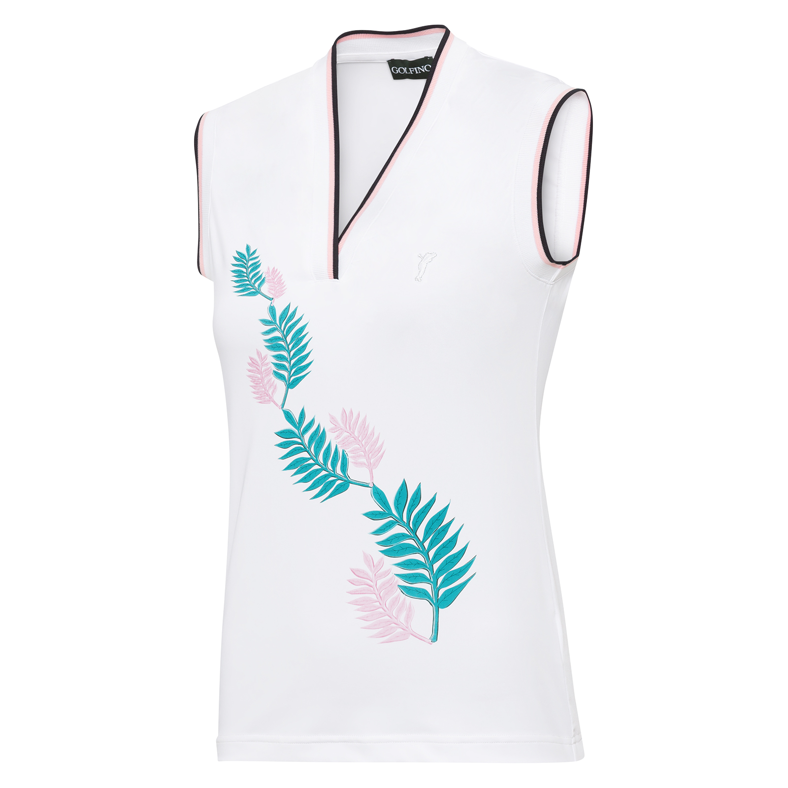 Ladies' sleeveless top with an exotic touch