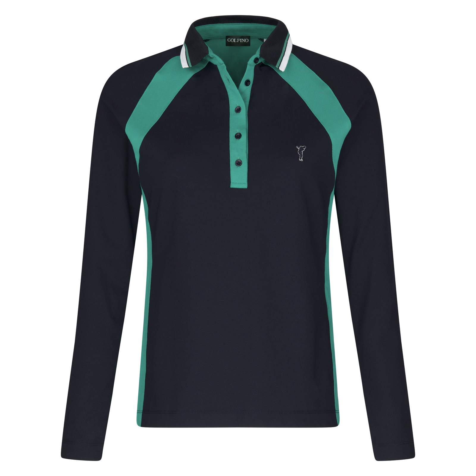 Ladies' long-sleeved performance polo shirt with sun protection function