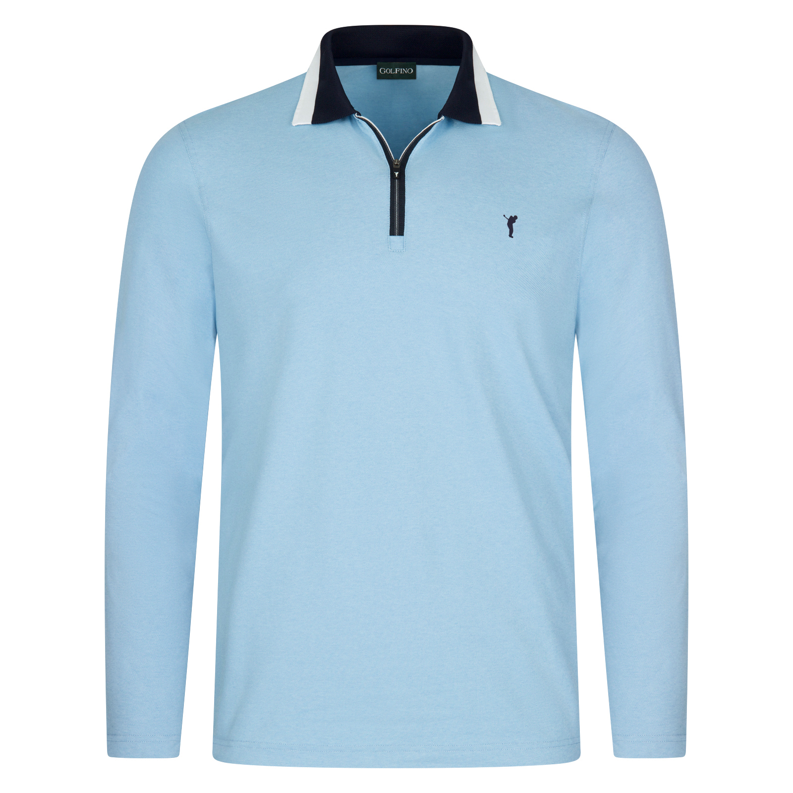 Men's stylish long-sleeved golf polo shirt with UV protection