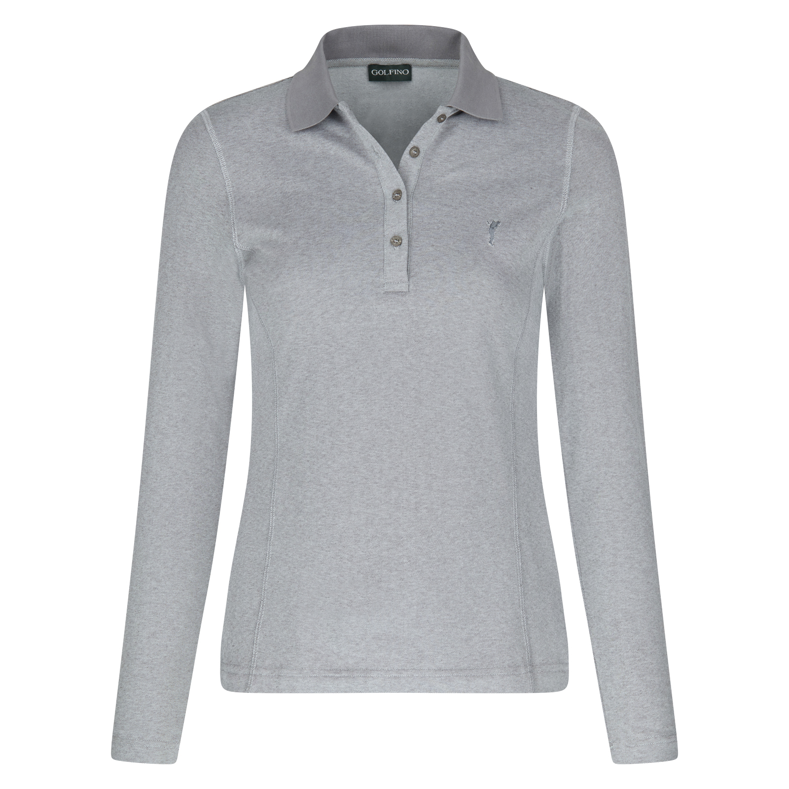 Ladies' long-sleeved polo shirt with ultraviolet protection (UPF)
