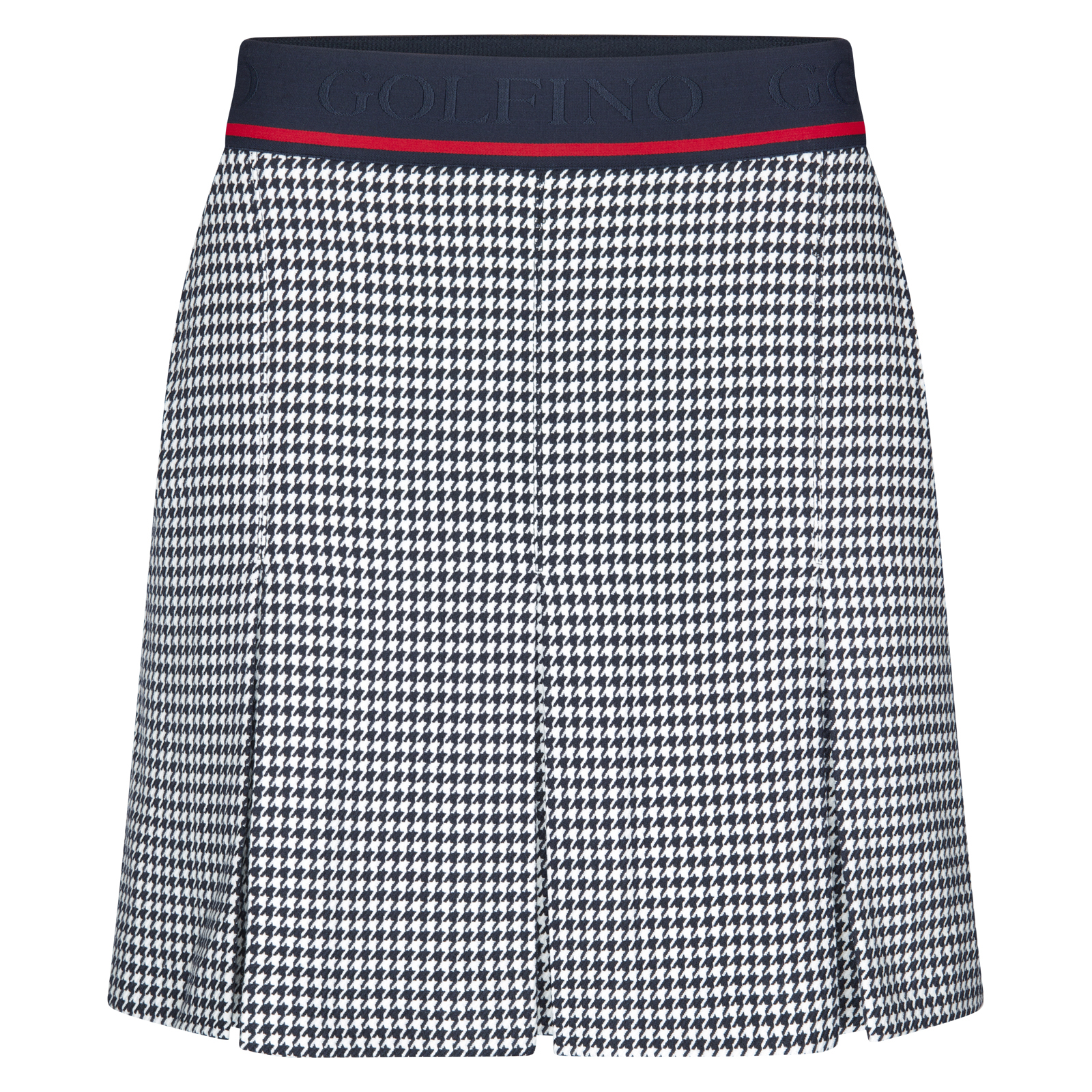 Ladies' pleated golf skirt in houndstooth pattern with viscose