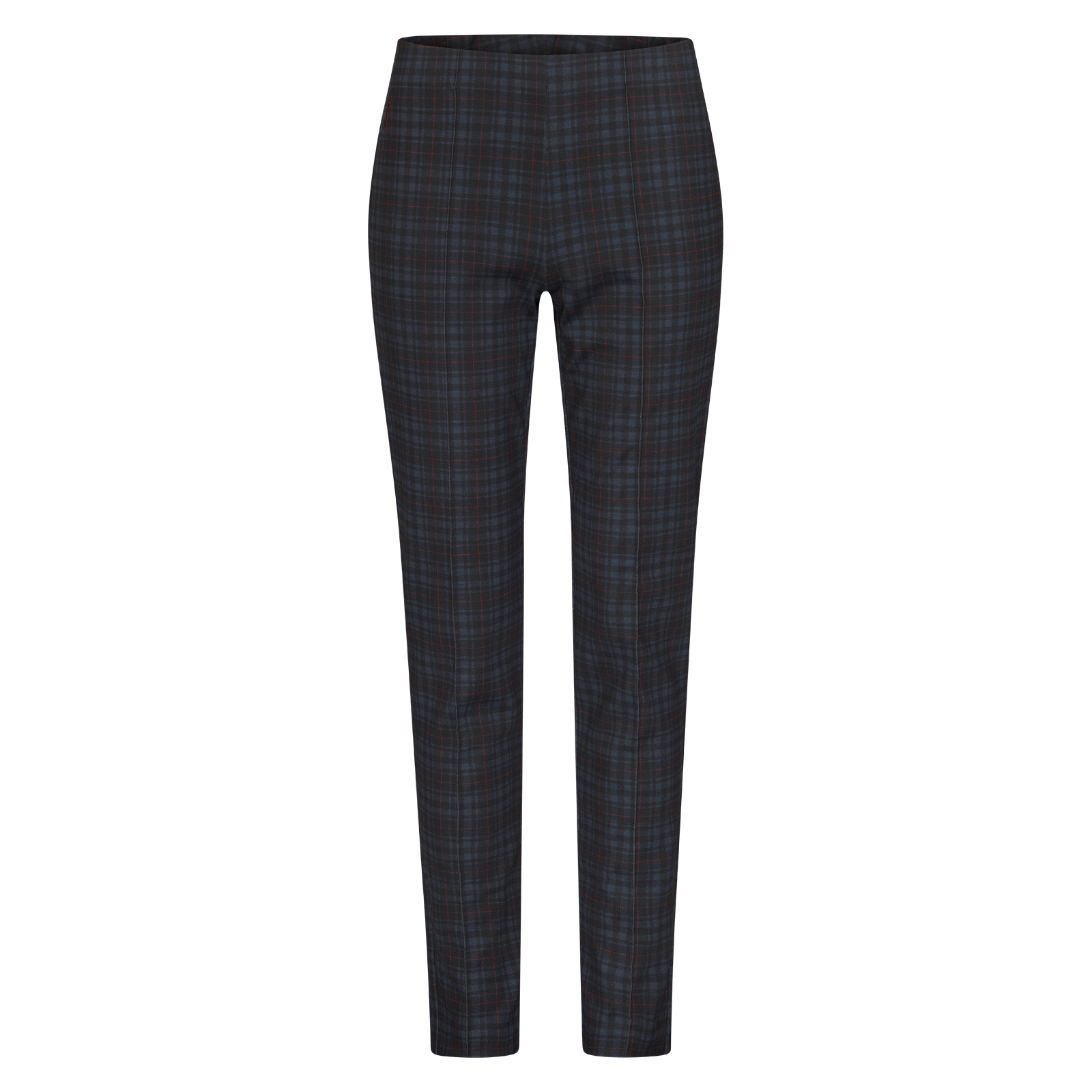 Ladies' slim fit stretch golf trousers in an attractive check pattern with rayon