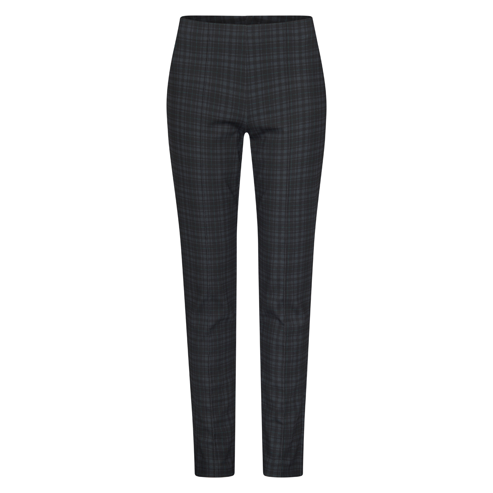 Ladies' slim fit stretch golf trousers in an attractive check pattern with rayon