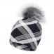 Vorschau: Damen Strickmütze aus Funktionsmaterial mit abnehmbarem Echtfell Pompom