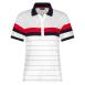 Preview: Ladies' striped golf polo shirt in stretch viscose