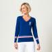 Vorschau: Damen Golf V-Pullover aus Pima Cotton im Solheim Cup Design